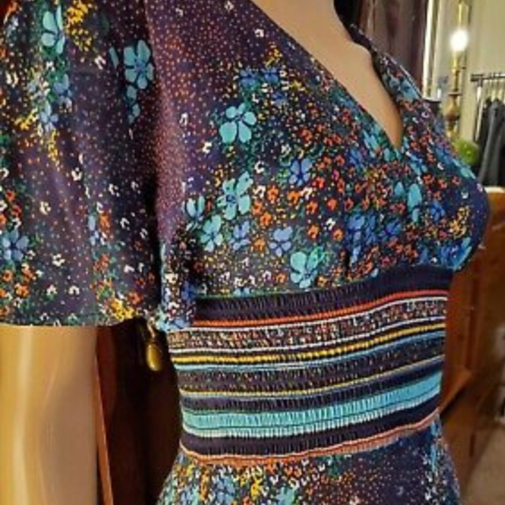 Yves Jennet Vintage 70s Hippie Boho Chic Maxi Dress